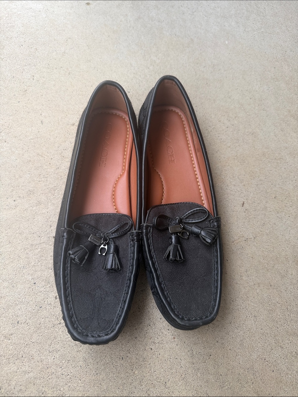 Coach Women’s Black Tassel Driver Loafers